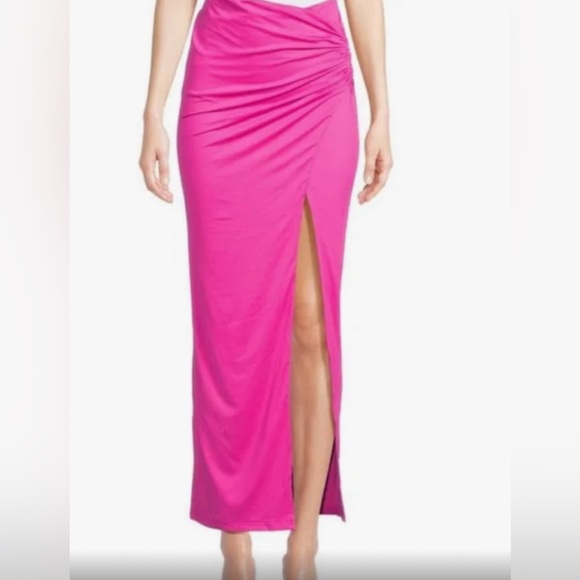 NWOT Area Stars hot pink bodycon maxi skirt - Picture 2 of 5
